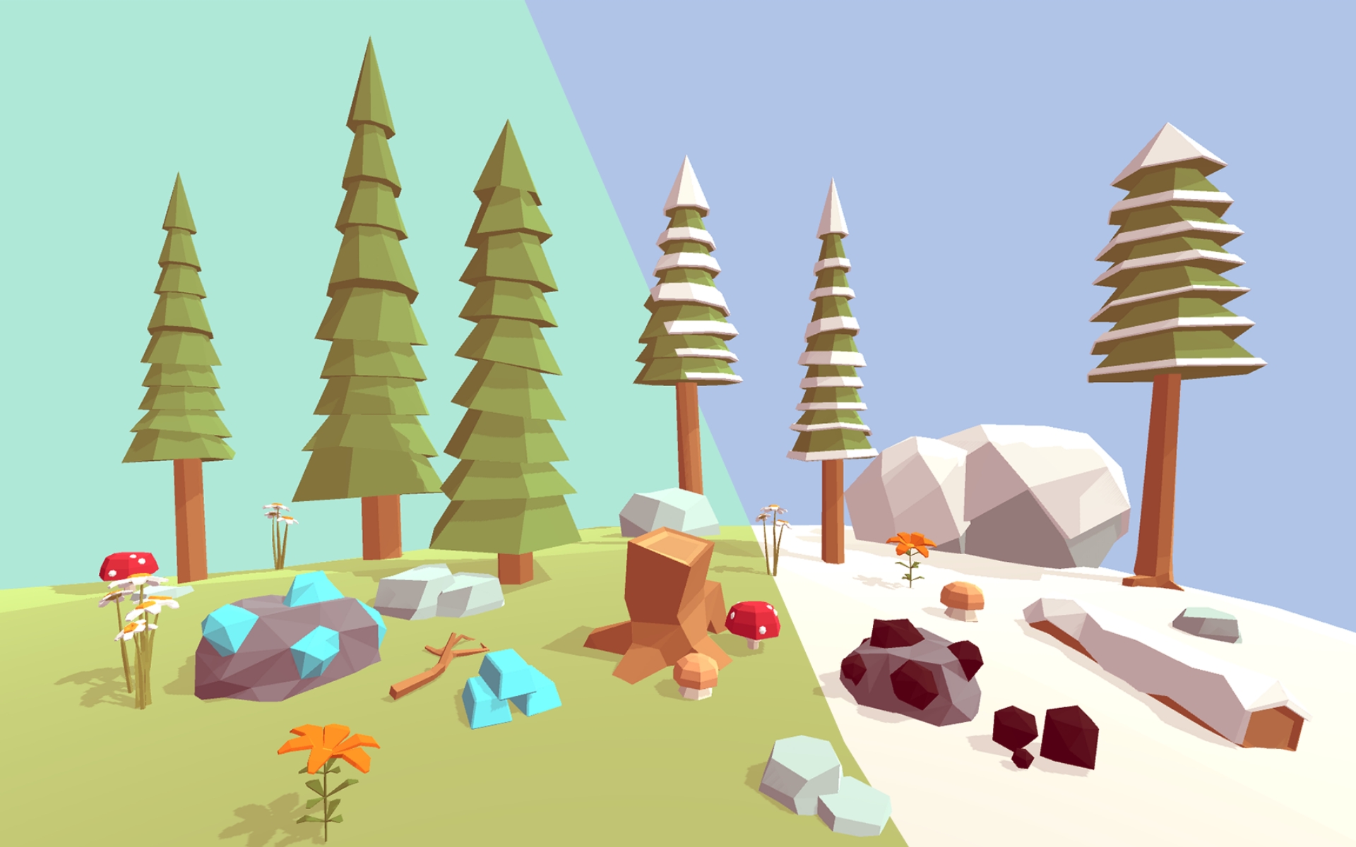 Low Poly Nature Pack Unity Asset